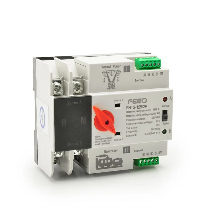 AC ATS Double Power Source Automatic Switch 2P Red